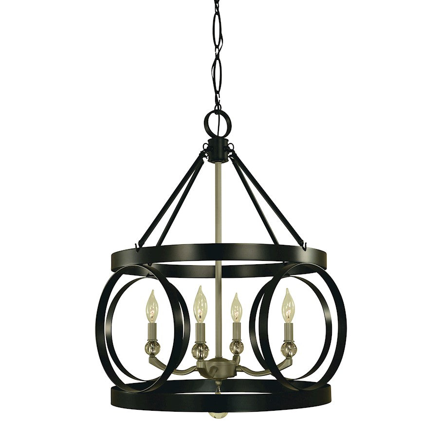 Framburg Amelia 4 Light Dining Chandelier, Black/Brass - F-5704MBLACK-SB