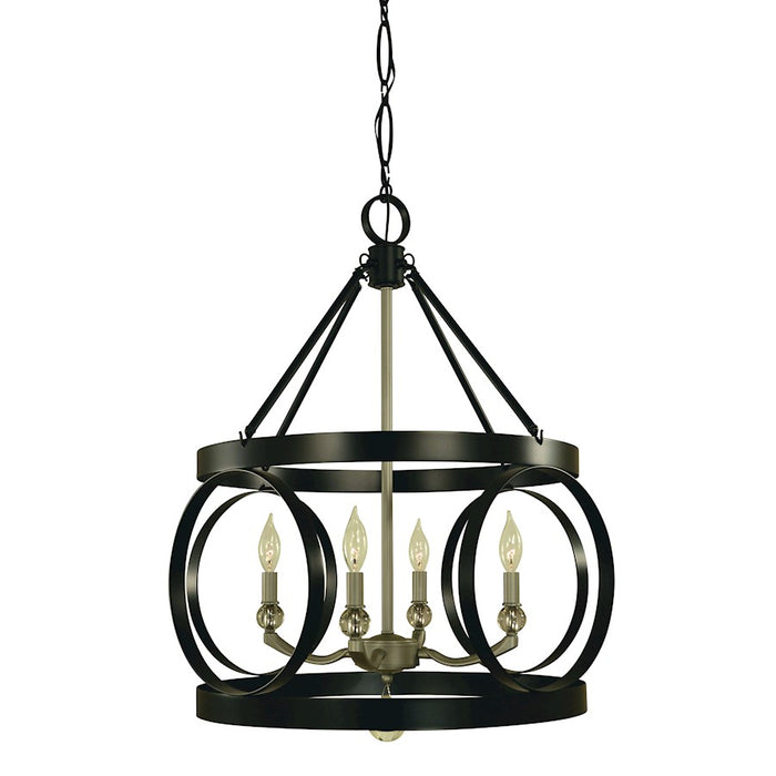 Framburg Amelia 4 Light Dining Chandelier, Black/Pewter - F-5704MBLACK-SP