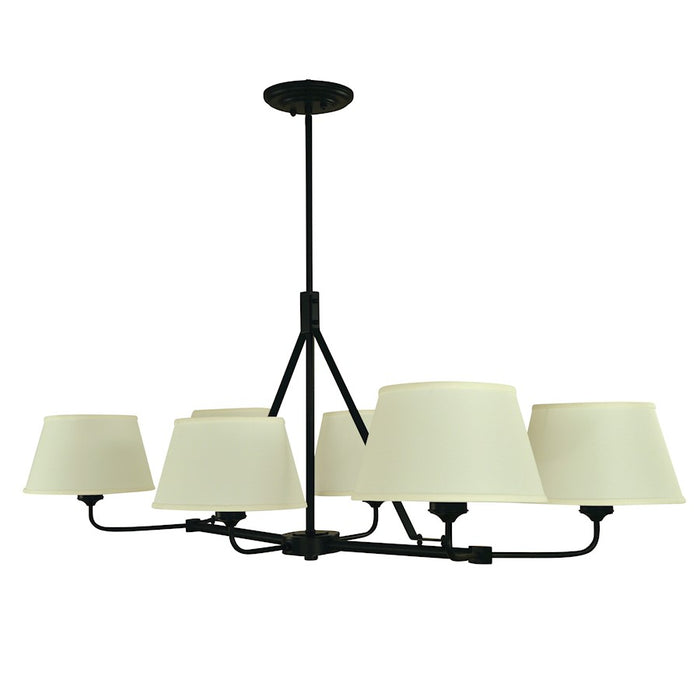 Framburg Milford 6 Light Dining Chandelier, Black - F-5706MBLACK