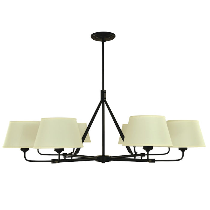 Framburg Milford 8 Light Dining Chandelier, Black - F-5708MBLACK