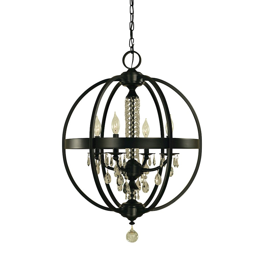 Framburg Olivia 4 Light Dining Chandelier, Black - F-5714MBLACK