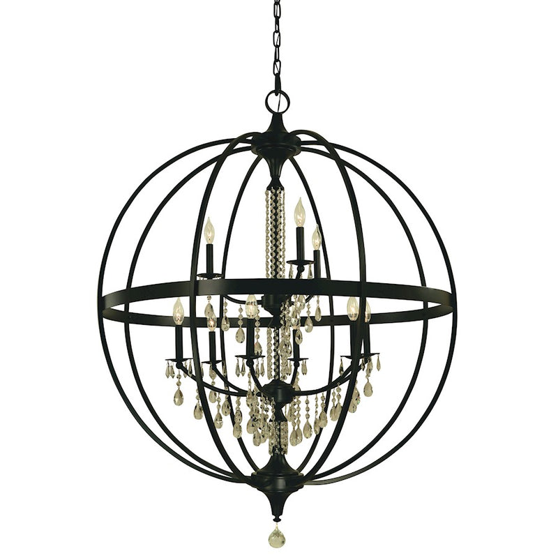 Framburg Olivia 9 Light Foyer Chandelier, Black - F-5719MBLACK