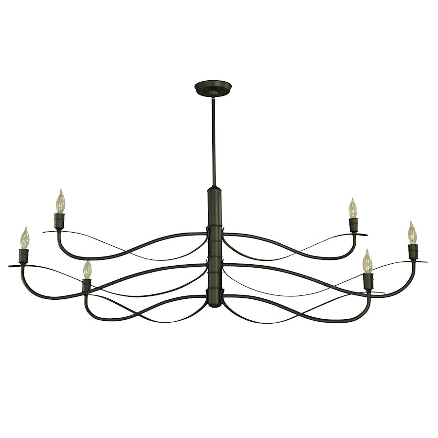 Framburg Telluride 6 Light 60" Dining Chandelier, Iron - F-5726IRON