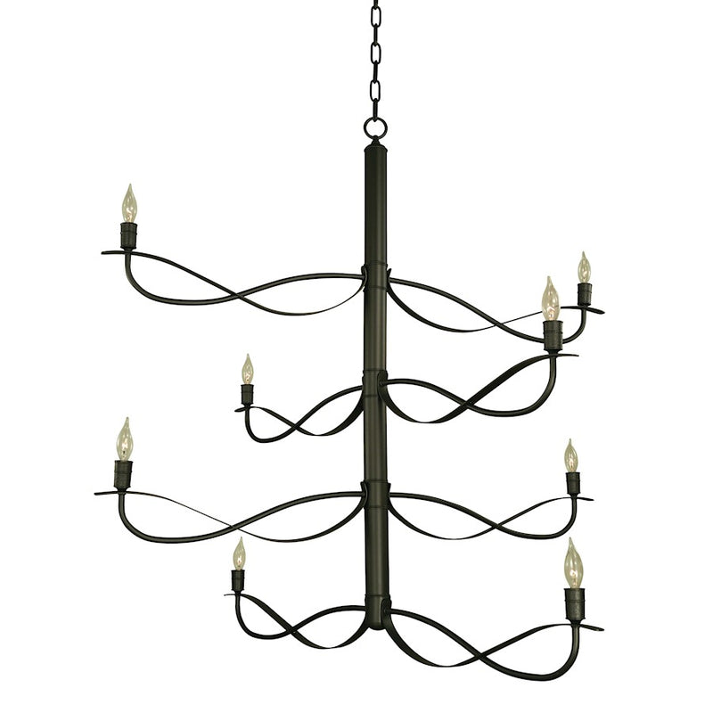 Framburg Iris 5 Light 16" Flush Mount/Semi-Flush Mount, Brass Black - F-5728IRON