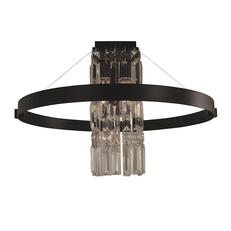 Framburg Iris 5Lt 21" Flush Mount/Semi-Flush, Brass Black - F-5734BR-MBLACK