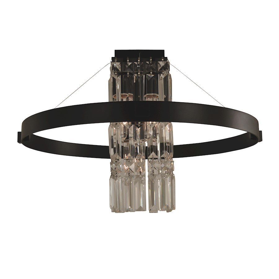 Framburg Iris 5 Light 21" Flush Mount/Semi-Flush Mount, Black - F-5734MBLACK