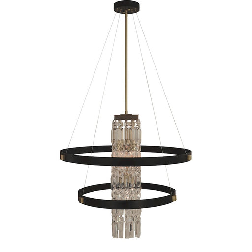 Framburg Iris 5 Light Chandelier, Brush Brass Black - F-5735BR-MBLACK