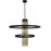 Framburg Iris 5 Light Foyer Chandelier, Brush Brass Black - F-5738BR-MBLACK