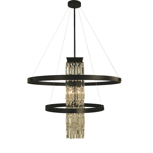 Framburg Iris 5 Light Foyer Chandelier, Black - F-5738MBLACK