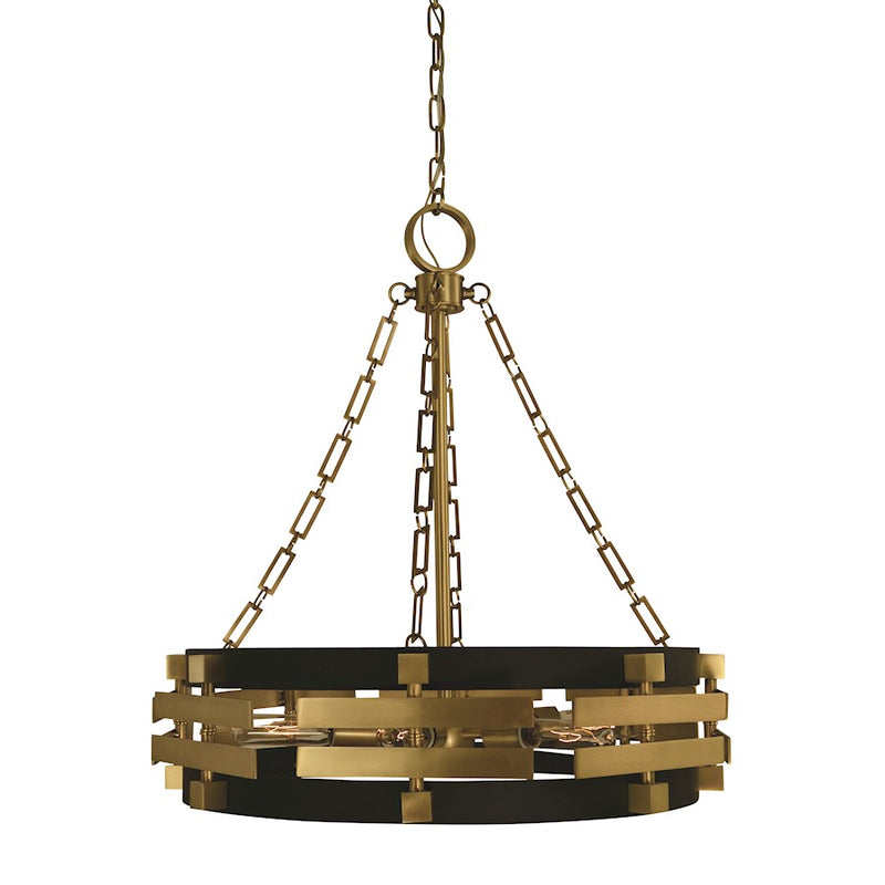 Framburg Eden 6 Light Chandelier, Brush Nickel Black - F-5746BN-MBLACK