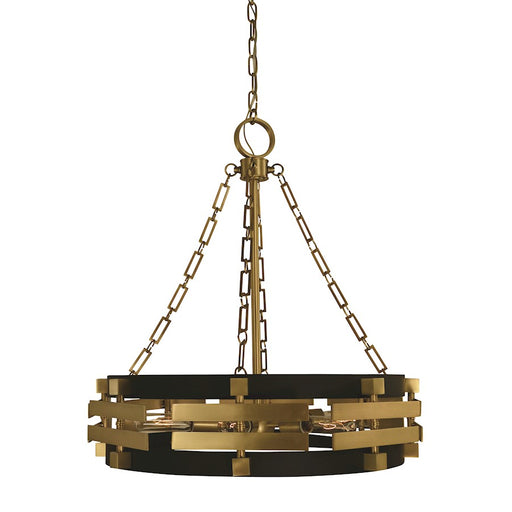 Framburg Eden 6 Light Chandelier, Brush Nickel Black - F-5746BN-MBLACK
