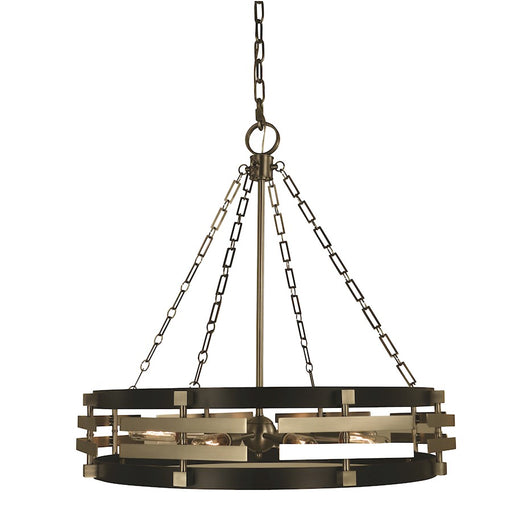 Framburg Eden 8 Light Chandelier, Brush Brass Black - F-5748BR-MLACK