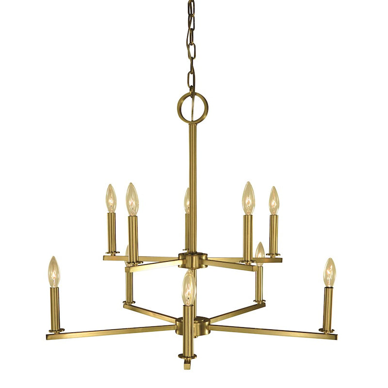 Framburg Evelyn 10 Light Dining Chandelier, Brass - F-5760BR