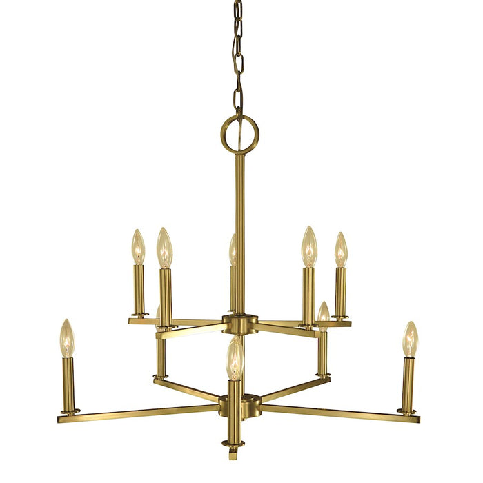 Framburg Evelyn 10 Light Dining Chandelier, Brass - F-5760BR
