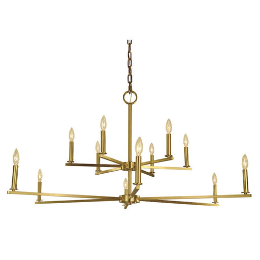 Framburg Evelyn 12 Light Foyer Chandelier, Brass - F-5762BR