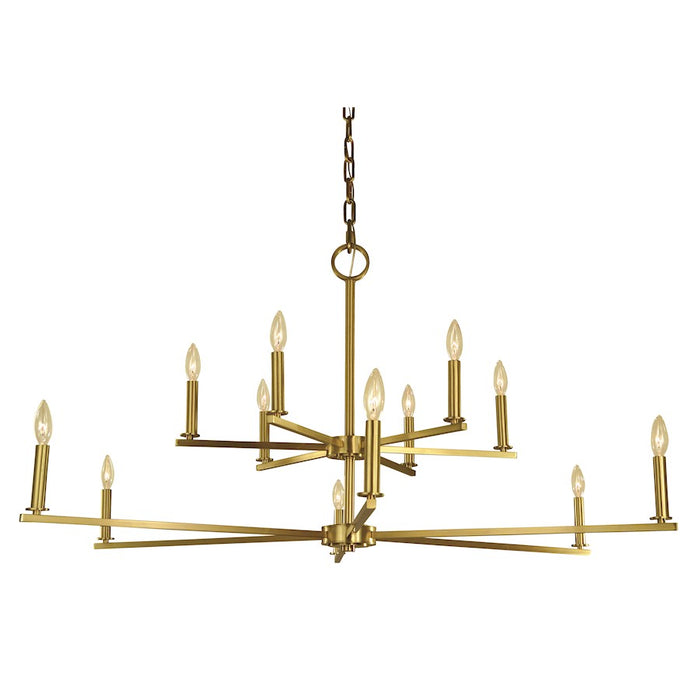 Framburg Evelyn 12 Light Foyer Chandelier, Brass - F-5762BR