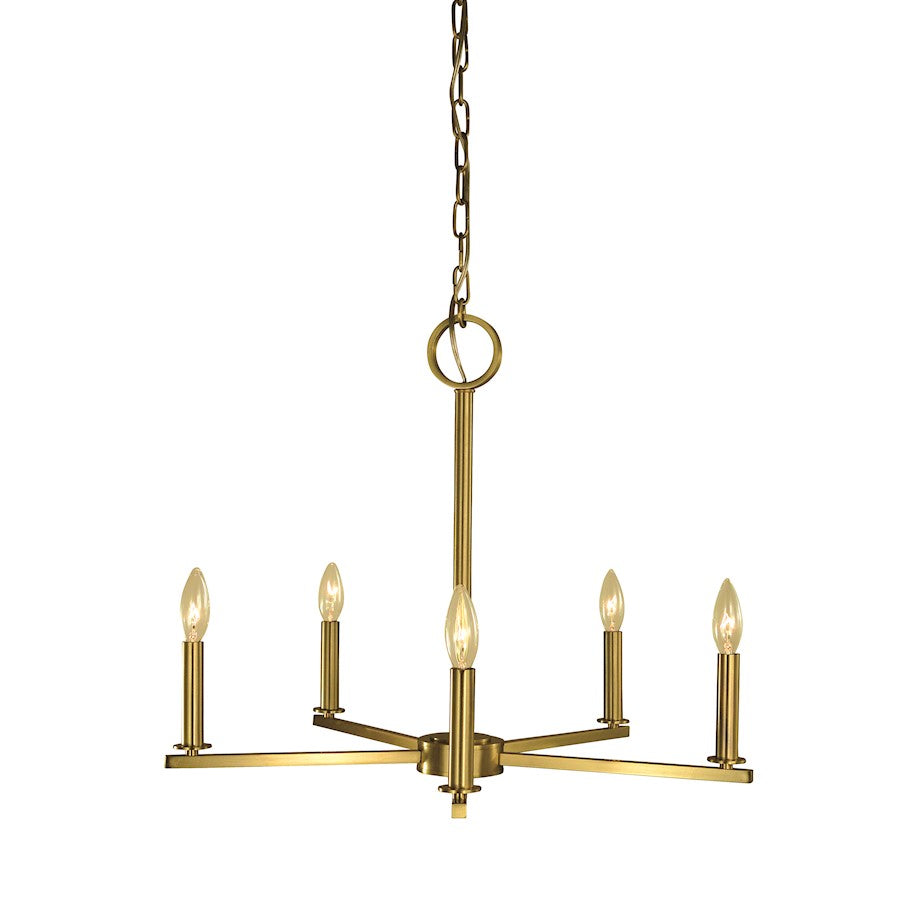 Framburg Evelyn 5 Light Dining Chandelier, Brass - F-5765BR