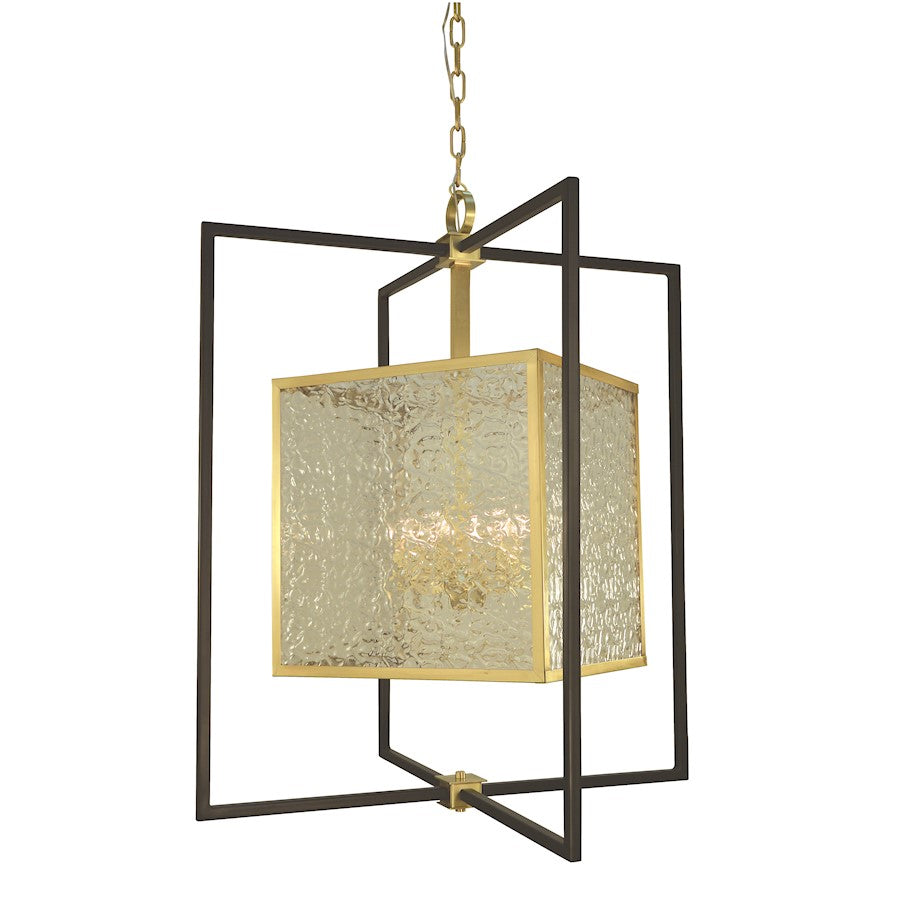 Framburg Avery 4 Light Foyer Chandelier, Brass/Black - F-5778BR-MBLACK