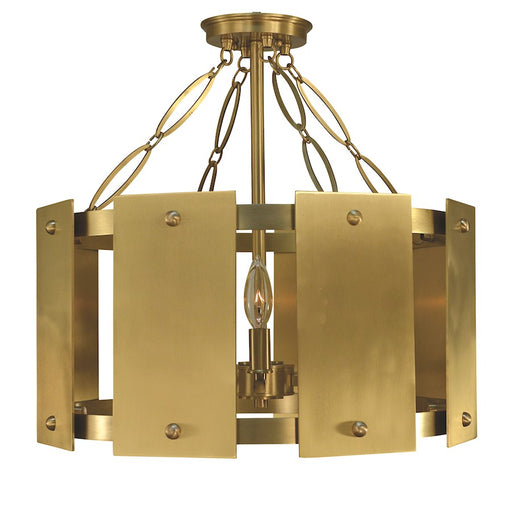 Framburg Barrington 5 Light Flush Mount/Semi Flush Mount, Brass - F-5860BR