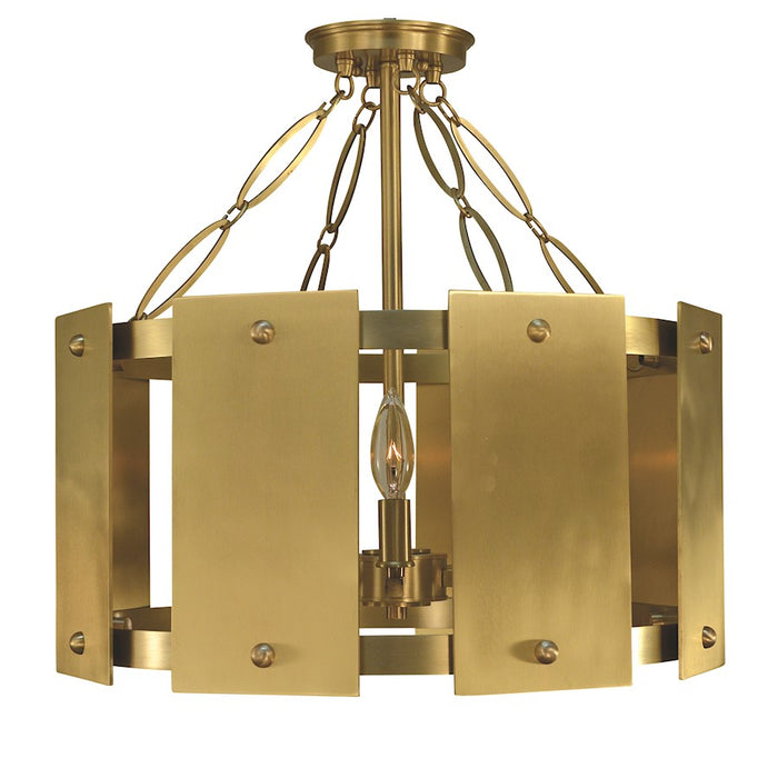 Framburg Barrington 5 Light Flush Mount/Semi Flush Mount, Brass - F-5860BR