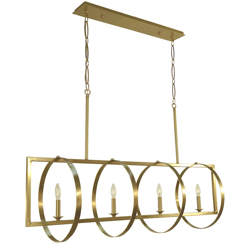 Framburg Olivia 4 Light Island Chandelier, Brass - F-5864BR
