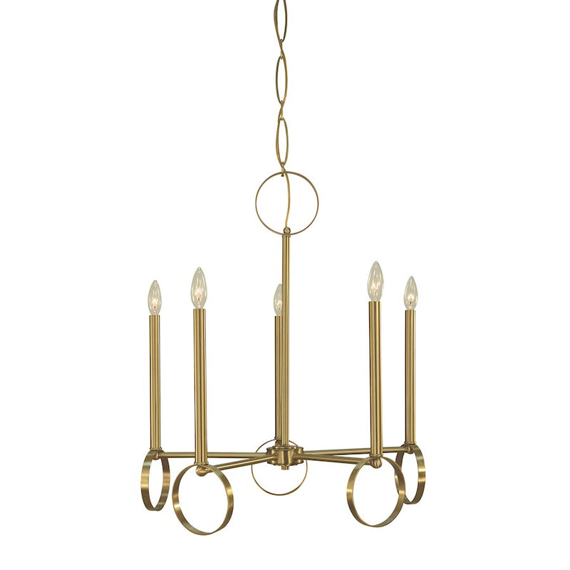 Framburg Olivia 5 Light Dining Chandelier, Brass - F-5865BR