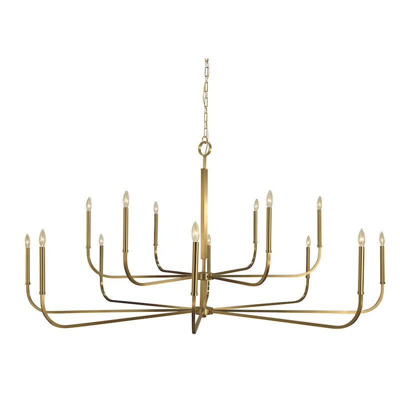 Framburg Manhattan 14 Light Foyer Chandelier, Brass - F-5870BR