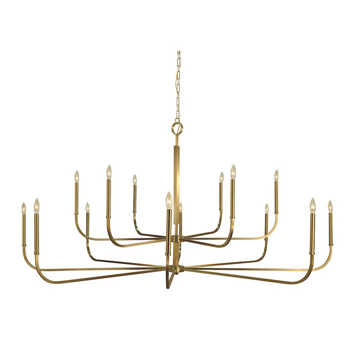 Framburg Manhattan 14 Light Foyer Chandelier, Brass - F-5870BR