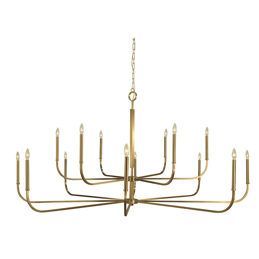 Framburg Manhattan 14 Light Foyer Chandelier, Brass - F-5870BR