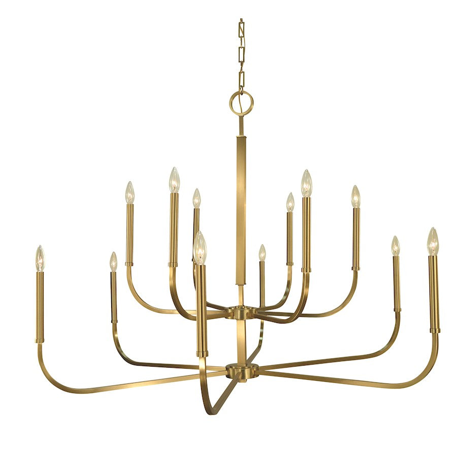 Framburg Manhattan 12 Light Dining Chandelier, Brass - F-5872BR