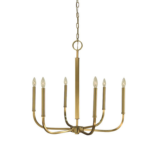 Framburg Manhattan 6 Light 28" Dining Chandelier, Brass - F-5876BR