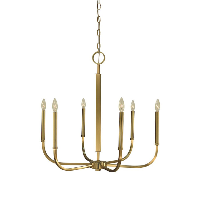 Framburg Manhattan 6 Light 28" Dining Chandelier, Brass - F-5876BR