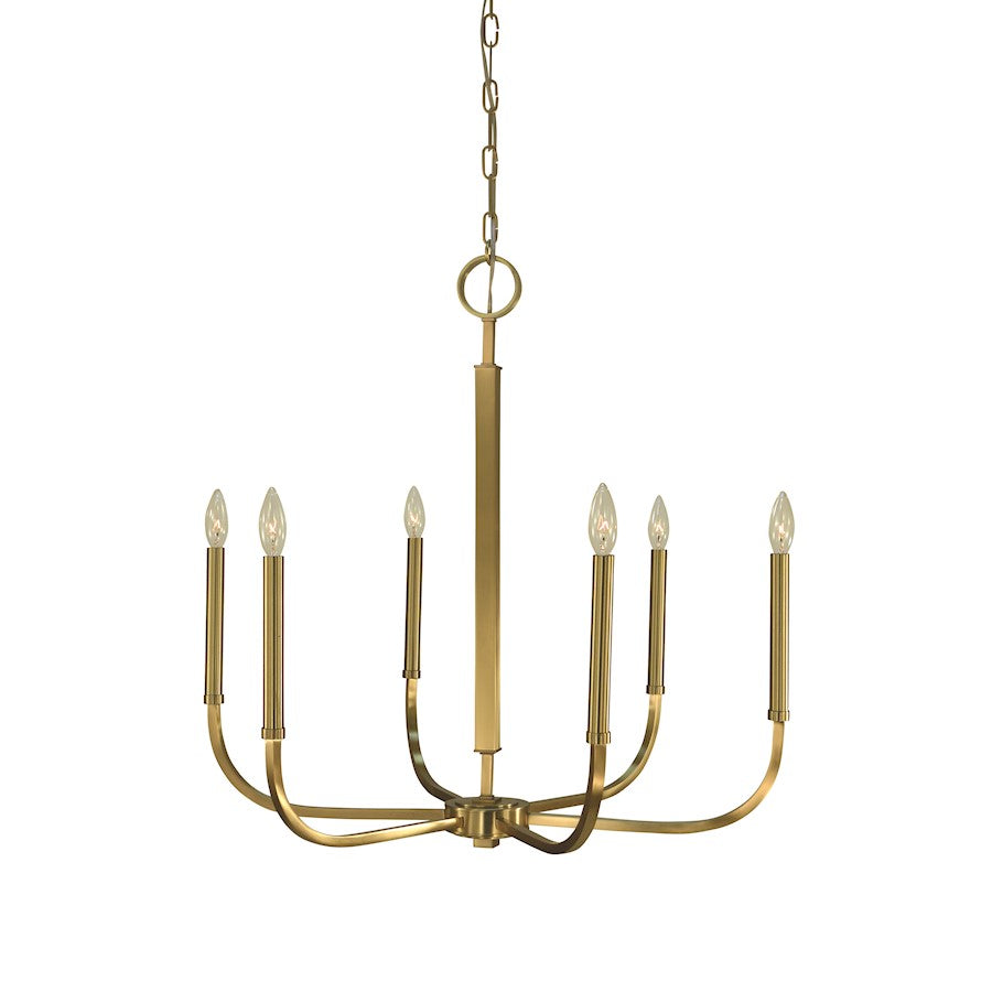 Framburg Manhattan 6 Light 28" Dining Chandelier, Brass - F-5876BR