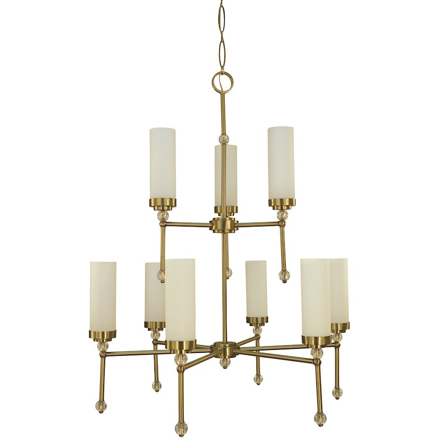 Framburg Emily 9 Light Foyer Chandelier, Brass - F-5889BR