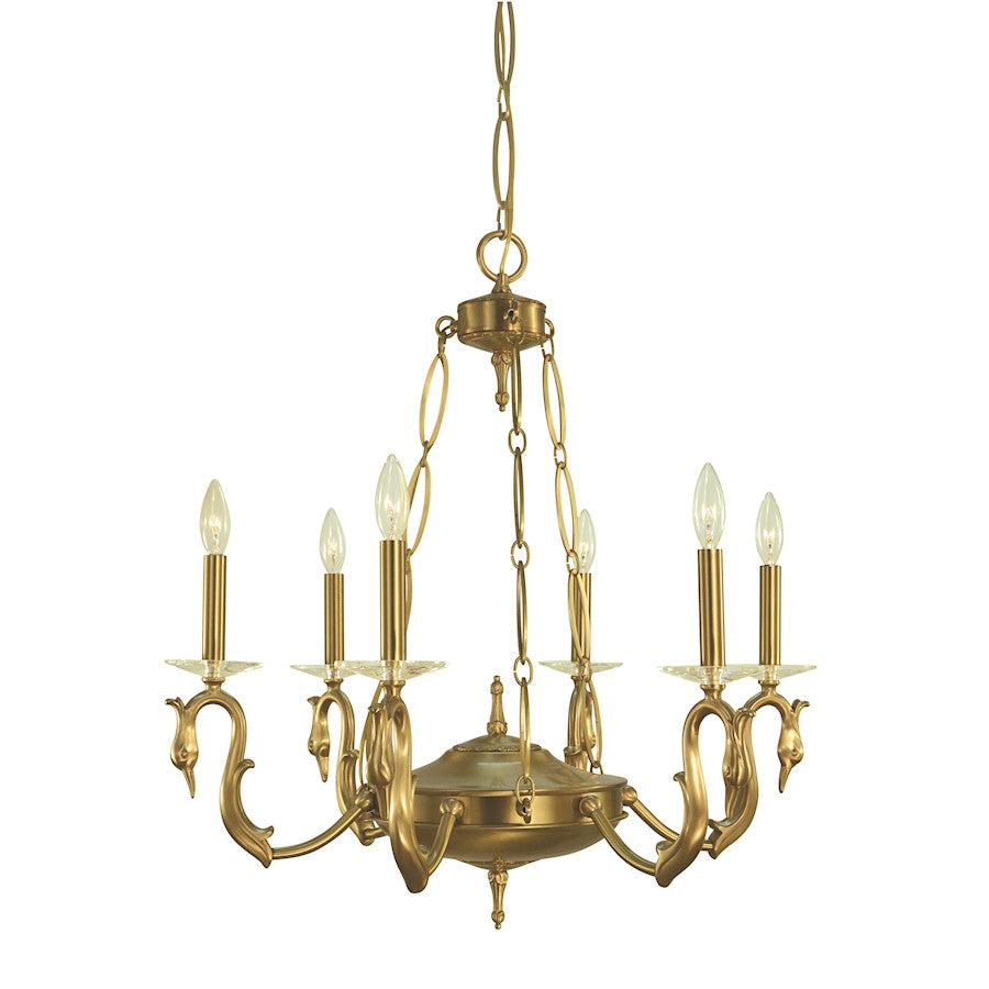 Framburg Odette 6 Light Chandelier, Brass - F-5900BR