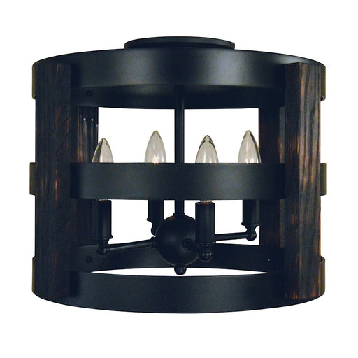 Framburg Homestead 4 Light Semi-Flush, Black - F-L1001MBLACK