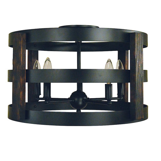 Framburg Homestead 5 Light Semi-Flush, Black - F-L1003MBLACK