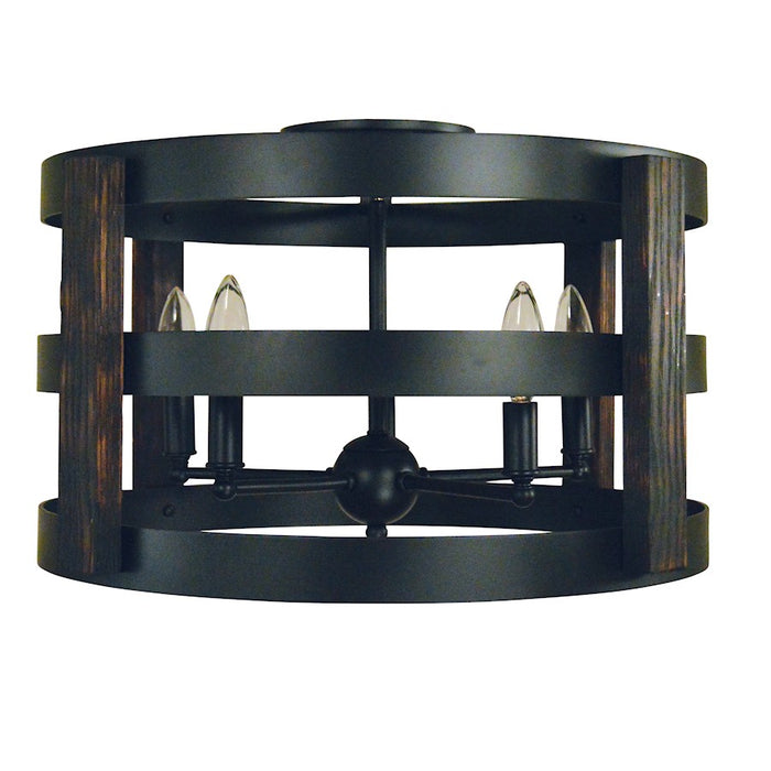Framburg Homestead 5 Light Semi-Flush, Black - F-L1003MBLACK