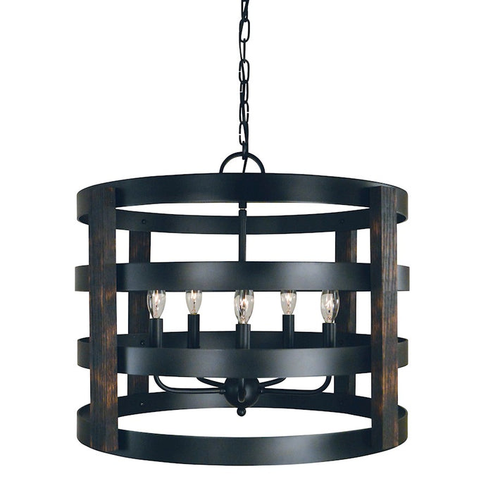 Framburg Homestead 5 Light Chandelier, Black - F-L1005MBLACK