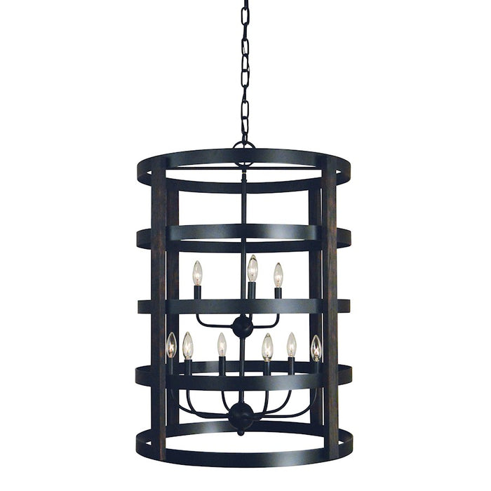 Framburg Homestead 9 Light Foyer Chandelier, Black - F-L1009MBLACK