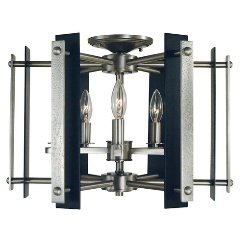 Framburg Bucolic 5 Light Semi-Flush, Nickel/Black Accents - F-L1063BN-MBLACK