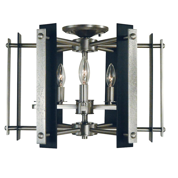 Framburg Bucolic 5 Light Semi-Flush, Nickel/Black Accents - F-L1063BN-MBLACK