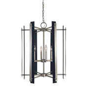 Framburg Bucolic 6 Light Chandelier, Nickel/Black Accents - F-L1066BN-MBLACK