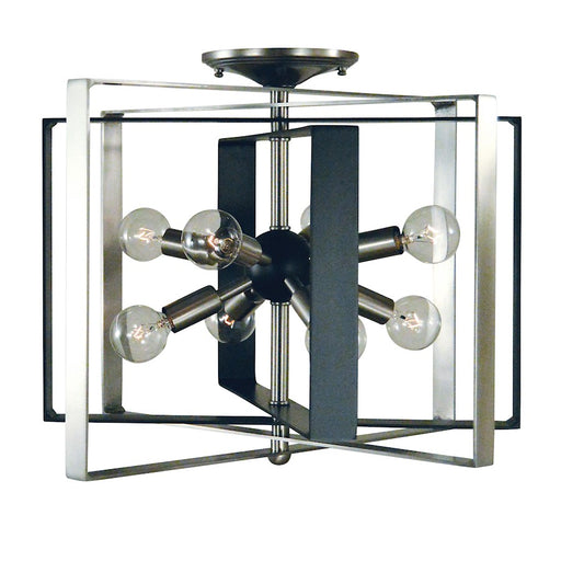 Framburg Interstellar 8 Light Semi-Flush, Nickel/Black - F-L1090BN-MBLACK