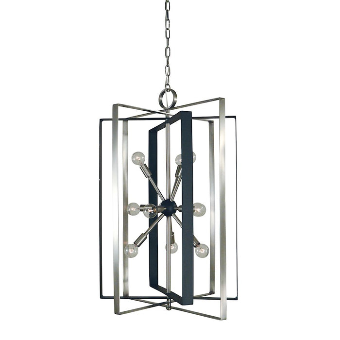 Framburg Interstellar 11 Light Chandelier, Nickel/Black - F-L1091BN-MBLACK