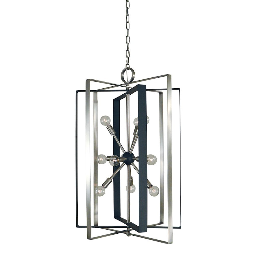 Framburg Interstellar 11 Light Chandelier, Nickel/Black - F-L1091BN-MBLACK