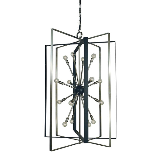 Framburg Interstellar 16Lt Foyer Chandelier, Nickel/Black - F-L1092BN-MBLACK