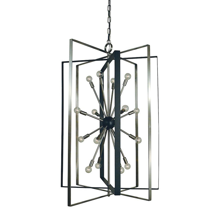 Framburg Interstellar 16Lt Foyer Chandelier, Nickel/Black - F-L1092BN-MBLACK