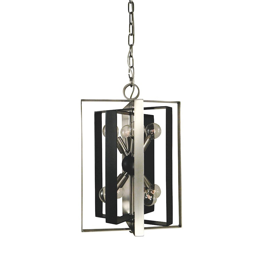 Framburg Interstellar 8 Light 17" Chandelier, Nickel/Black - F-L1098BN-MBLACK