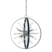 Framburg Nucleus 10 Light Chandelier, Nickel/Black Accents - F-L1100BN-MBLACK